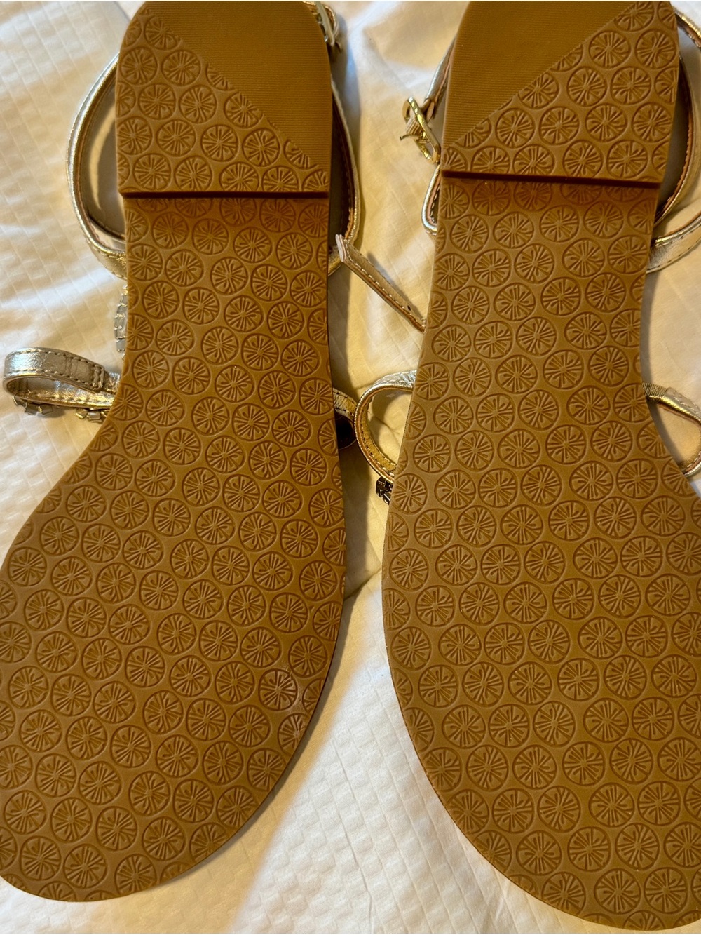 Lilly Pulitzer Gold Gemstone T-Strap Sandals - Picture 3 of 3